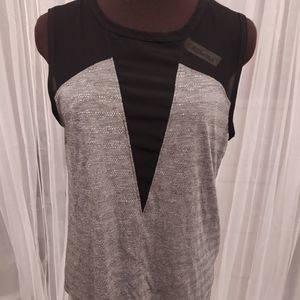 Sleeveless Gray sheer top